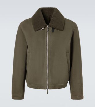 Berluti Shearling-trimmed suede blouson jacket