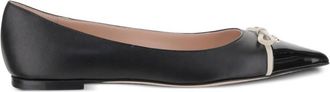 Valentino Garavani Black Leather Ballet Flats