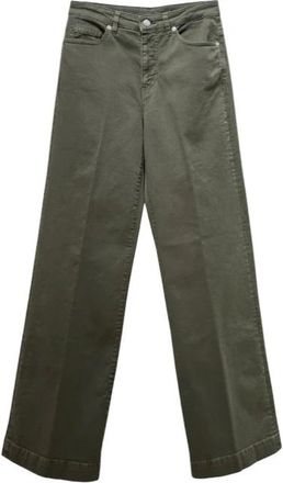 Nine In The Morning Broek met opgestikte zakken - Dames - Wijde Broeken - Groen - W26 - Leer - Broeken