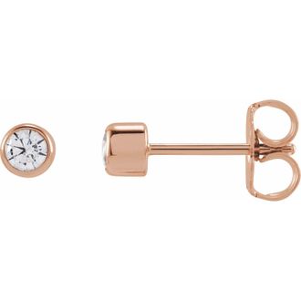 Diamond2Deal 3 mm Round 1/5ct Lab-Grown Diamond Earrings Clarity SI, Color G-H, 14k Gold