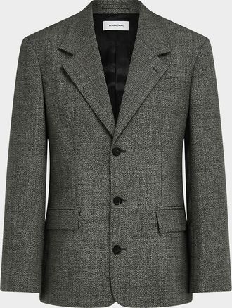 Ferragamo Men & apos;s Wool Mouline Single-Breasted Sport Coat
