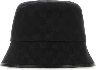 Gucci Black GG Logo Bucket Hat