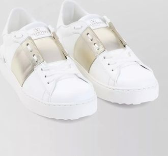 Valentino Garavani sneakers metallic panel rubber sole studded heel