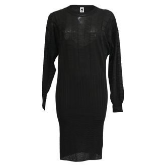 Missoni Knitted Crewneck Midi Dress in Black Viscose