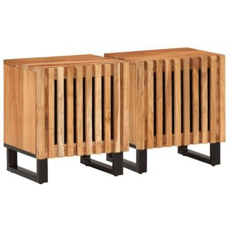 vidaXL Vidaxl - Mesitas De Noche 2 Uds Madera Maciza De Acacia 40x34x46 Cm