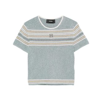 Amiri Round-neck Knitwear, female, Blue, Size: S MA Stripe Tee