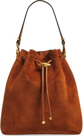 Jimmy Choo London Cinch Leather Bucket Bag in Tan/Gold at Nordstrom