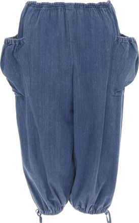 Comme Des Gar&ccedil;ons COMME DES GARCONS 1980s Vintage blue washed denim cargo bubble jeans