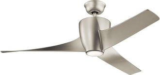 Elstead Lighting Ventilador de techo LED 142 cm ABS n&iacute;quel cepillado