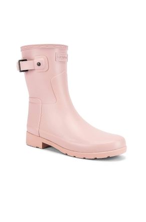 Hunter Womens Refined Short Matte Boots In Echo, Pink