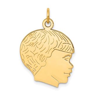 Diamond2Deal 14k Yellow Gold Solid Polished Boys Head Charm