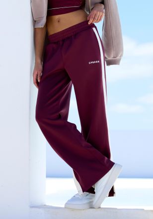 Copenhagen Relaxhose COPENHAGEN STUDIOS, Damen, Gr. XL (48/50), N-Gr, weinrot, Trikot, Obermaterial: 75% Polyester, 17% Viskose, 8% Elasthan, unifarben mit Farbe