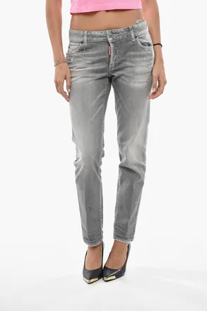 Dsquared2 Vintage-Effect Mid-Rise Jeans JENNIFER 15cm Dsquared2