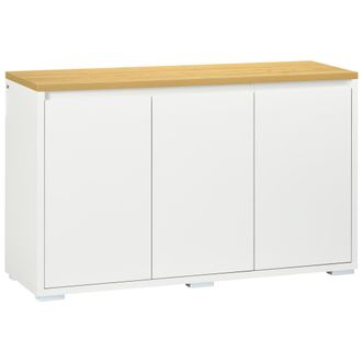 OEM Aparador De Sal&oacute;n Mueble Auxiliar De Cocina Con 3 Puertas Y Estantes Ajustables Para Comedor Entrada 120x37x75 Cm Blanco