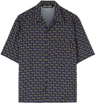 Palm Angels banana-print shirt - men - Viscose - 44 - Blue