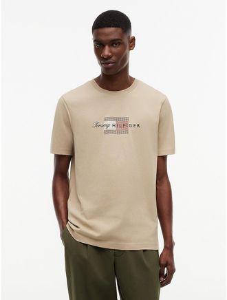 Tommy Hilfiger Mens Tommy Script Flag Logo T-Shirt - Batique Khaki - XXL