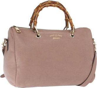 Gucci Pre-owned Handbags, female, Pink, Size: ONE SIZE Pre-owned Leather Handbag