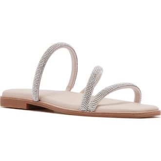 FRANKiE4 Remy Embellished Slide Sandal in Blush Crystal at Nordstrom, Size 8.5