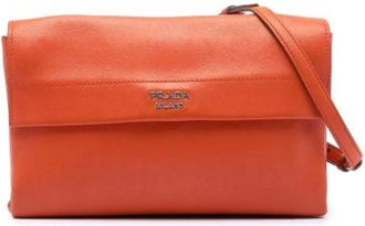 Prada Pre-owned Vintage Crossbody - Dames - Vintage Schoudertas - Oranje - ONE Size - Leer - Vintage
