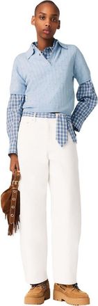 Maje Cropped sweater with rhinestones in Blue Sky at Nordstrom, Size X-Small