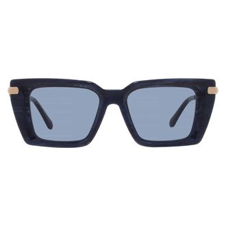 Ferragamo Blue Rectangular Ladies Sunglasses SF2089S 413 52