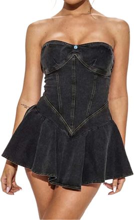 Generic Jumper Dress for Women UK Long Sleeve Half Zip V Neck Sweatshirt Dresses with Side Pockets Athletic Fit Athletic Birthday Dress Black