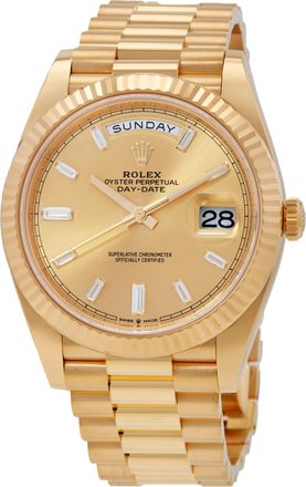 Rolex Pre-owned Pre-owned Rolex Day-Date 40 Champagne Dial 18K Yellow Gold President Automatic Mens Watch 228238CDP