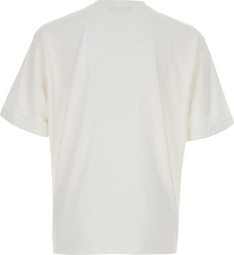 Stone Island Mens T-Shirt Crew Neck Heavyweight White Cotton T-Shirts And Polos