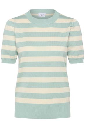 Saint Tropez Strickpullover SAINT TROPEZ MilaSZ SS Block Stripe Pullover, Damen, Gr. XXL, ether seedpearl block stripe, Strick, Obermaterial: 80% Viskose, 20% Poly