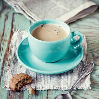 Schubiger M&ouml;bel Digitaldruck auf Glas T&uuml;rkisfarbene Kaffeetasse