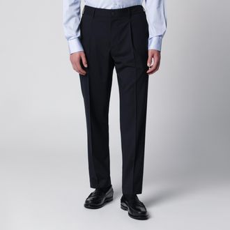 Santaniello Blue trousers in wool blend