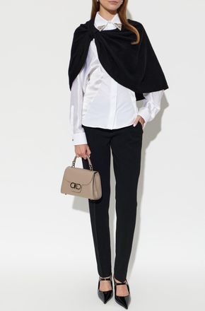 By Malene Birger Wool Poncho Pinne, Womens, Black