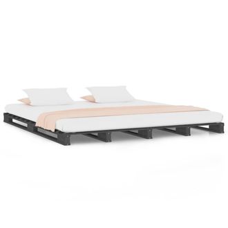 Berkfield Home Pallet Bed Grey 140x190 cm Solid Wood Pine