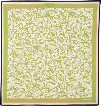 Trussardi Patroon Sjaal van Zijde - Dames - Zijden sjaals - Groen - ONE Size - Accessoires