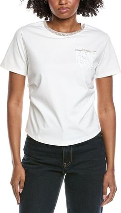 Gracia Round Neck Lace & Pocket T-Shirt