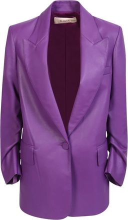 Blanca Vita Nette- enkelrijige blazer - Dames - Blazers - Paars - 2XS - Leer - Jassen