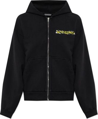 Balenciaga Hooded Sweatshirt - Dames - Vesten met rits - Zwart - M - Katoen - Hoodies & sweatvesten