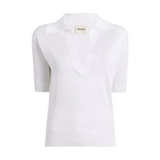 Khaite White V-neck T-shirt Julita