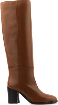 PAUL WARMER 80mm Kate knee-high boots - women - Leather/Other fibres/Leather - 39 - Brown