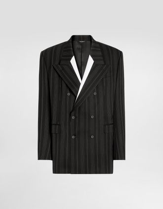 Dolce & Gabbana Sicilia Double-breasted Pinstriped Virgin Wool Jacket - Man Suits And Blazers 48