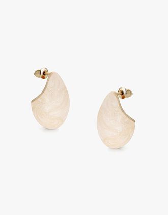 Tutti & Co Womens Hush Enamel Earrings - Tan