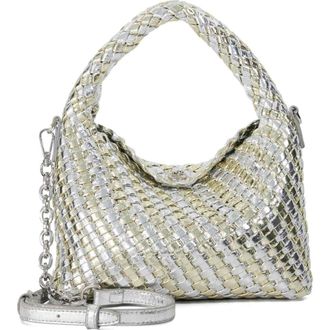 Dune London Dinkydeliberate Woven Top Handle Bag in Silver at Nordstrom