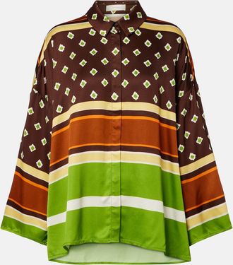Faithfull The Brand Cora printed satin shirt