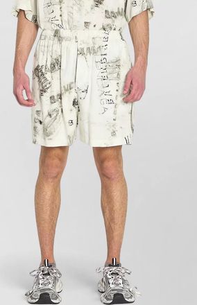 Balenciaga viscose shorts loose fit graphic print