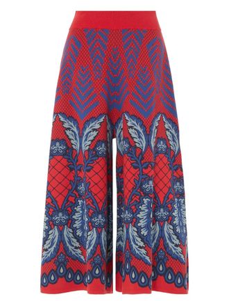 Temperley London chevron-pattern trousers - women - Cotton - M - Red