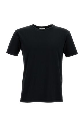 Rier Black Fitted Crew-Neck Cotton T-Shirt