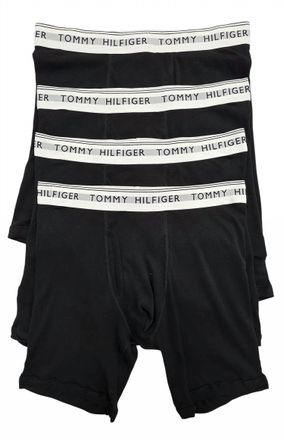 Tommy Hilfiger Mens Cotton Classics Boxer Brief - 4-Pack In Black/black/black/black