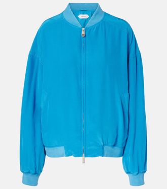 Versace Oversized silk poplin blouson jacket