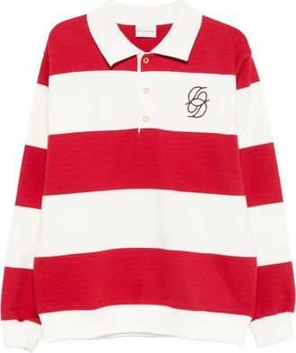 Drôle de Monsieur striped polo shirt - Red