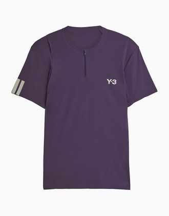 Yohji Yamamoto Mens Tennis Pro FreeLift Zip T-Shirt - Purple - Size: 36